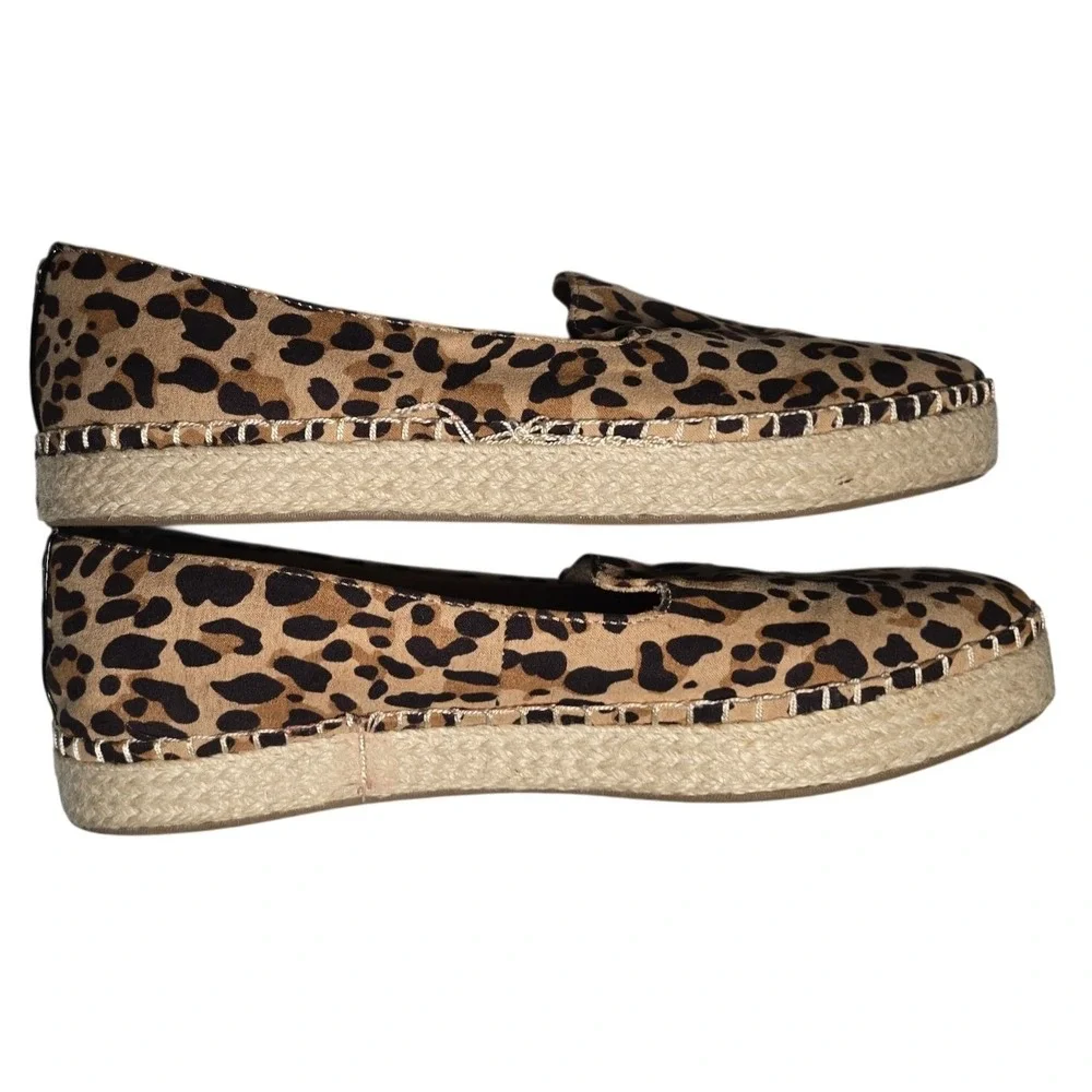 Dr Scholls Find Me espadrille loafers tan black leopard print microsuede‎ 10M